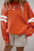Varsity Double Stripe Drop Shoulder Oversized Crewneck Sweatshirt